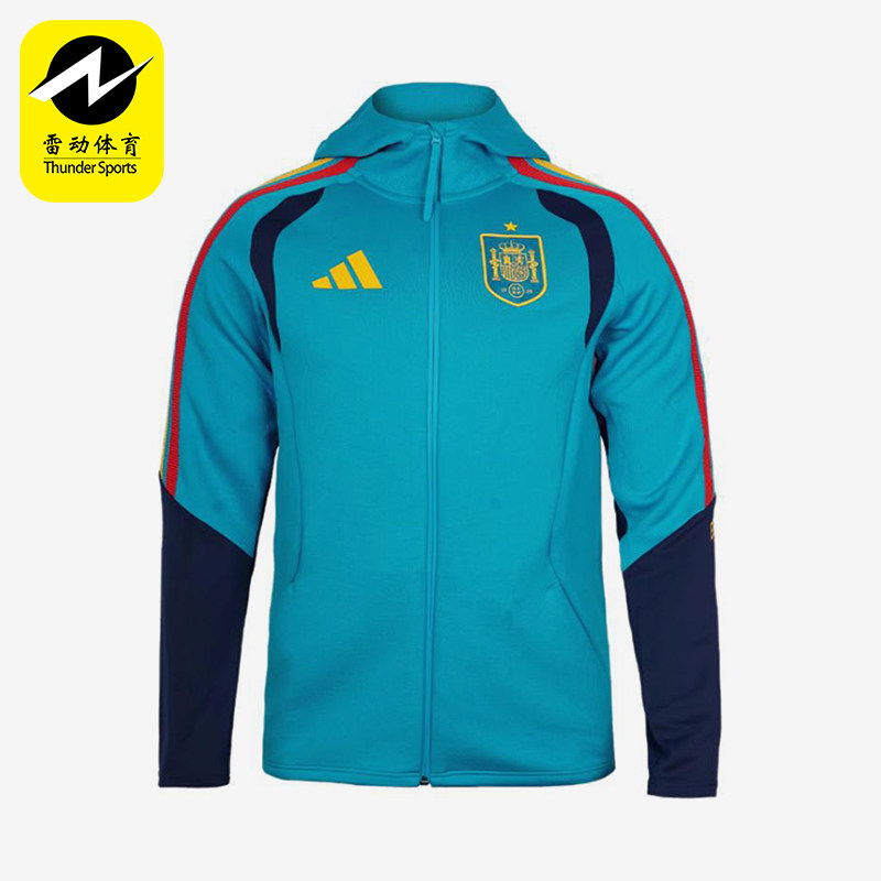 Adidas/阿迪达斯正品新款男蓝藏蓝色足球经典连帽夹克外套KS5202