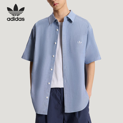 Adidas/阿迪达斯官方正品三叶草SHIRTM新款男休闲短袖衬衫KY5768