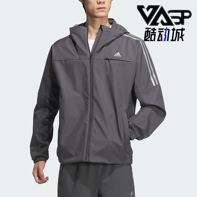 阿迪达斯男士连帽宽松夹克外套