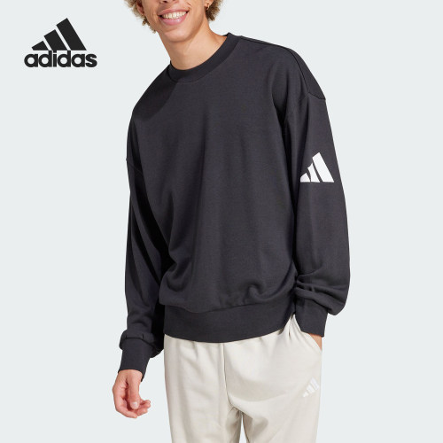 Adidas/阿迪达斯正品运动男士宽松透气圆领卫衣套头衫JF3576
