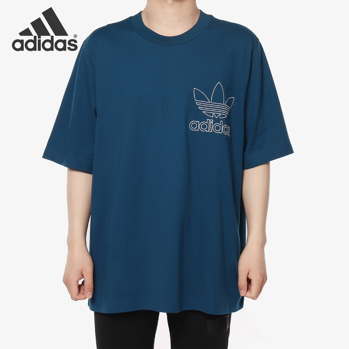 Adidas/阿迪达斯正品 三叶草 当季男子OUTLINE TEE短袖T恤 DW8714