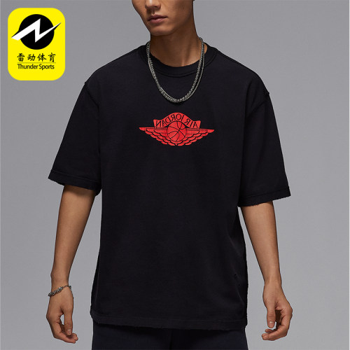 Nike/耐克正品JORDAN男士针织透气宽松经典休闲短袖IB3131-010