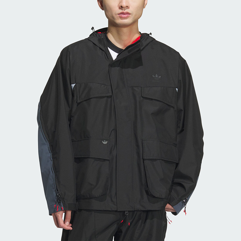 Adidas/阿迪达斯正品三叶草男士连帽经典宽松夹克外套JN5825
