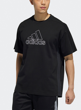 Adidas/阿迪达斯正品M 3S TEE 男士圆领简约时尚短袖T恤HA3637
