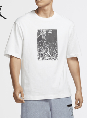 Nike/耐克正品男士反手灌篮印花运动圆领短袖T恤CZ1458-100