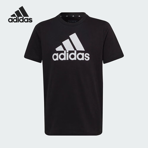 Adidas/阿迪达斯正品2024新款大童圆领干爽透气短袖T恤IC6855