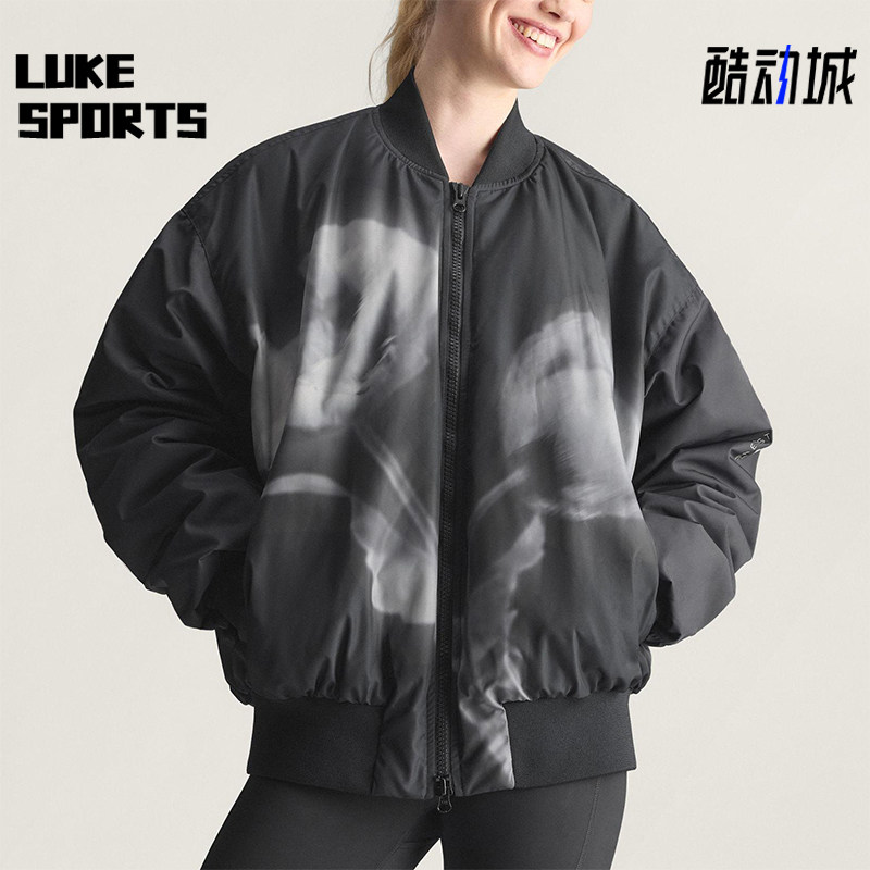 Adidas/阿迪达斯正品2025冬季款女士日常立领印花保暖棉服KA9599
