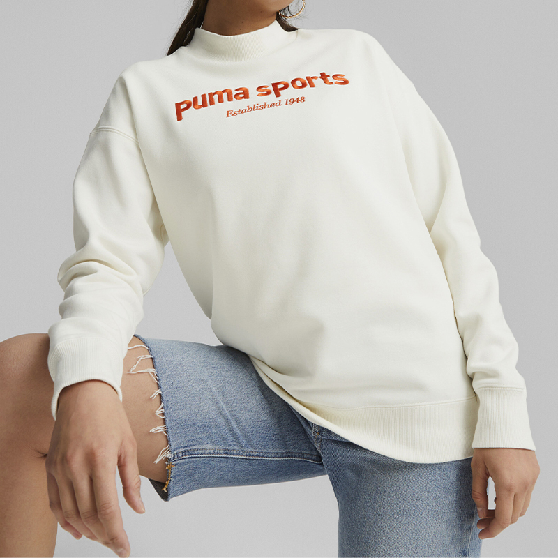 Puma/彪马正品新款女士加绒保暖印花休闲运动卫衣625305-65