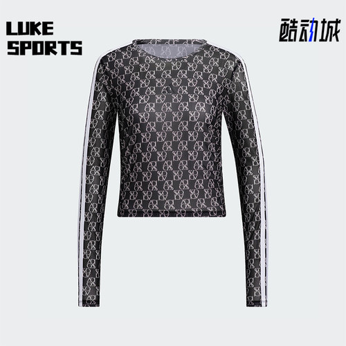 Adidas/阿迪达斯正品春季新款女士经典复古潮流圆领长袖T恤JY7665