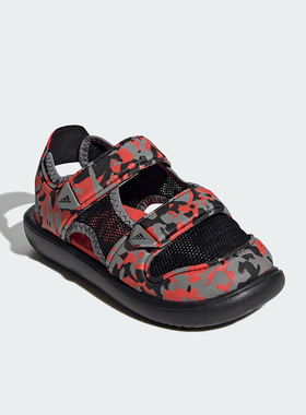 Adidas/阿迪达斯正品魔术贴小童透气包头运动休闲凉鞋IE0303