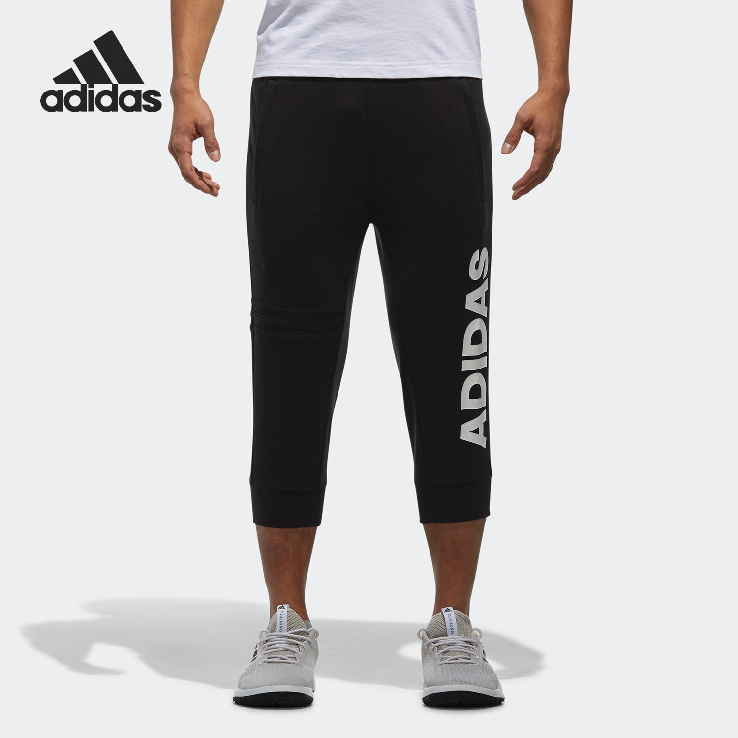 Adidas/阿迪达斯正品当季男子收口运动透气休闲七分裤DM3408