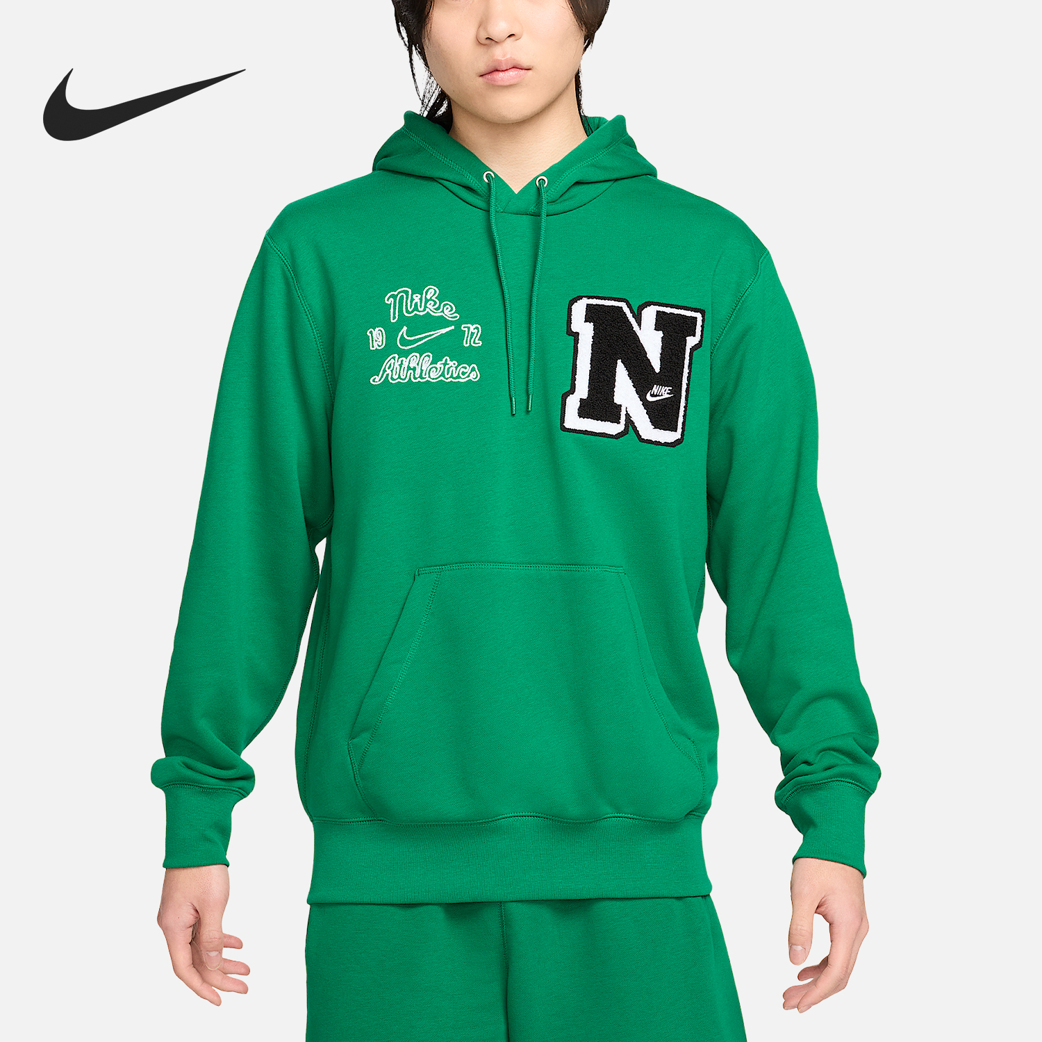 Nike/耐克正品春秋男士字母刺绣连帽抽绳运动卫衣FN3101-365