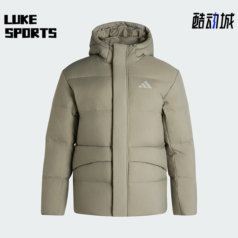 Adidas/阿迪达斯正品2025LINEAR男士运动保暖连帽羽绒服KR0937