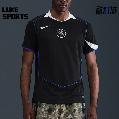 Nike/耐克正品2025男士运动V领套头透气耐穿足球短袖HM3202-011