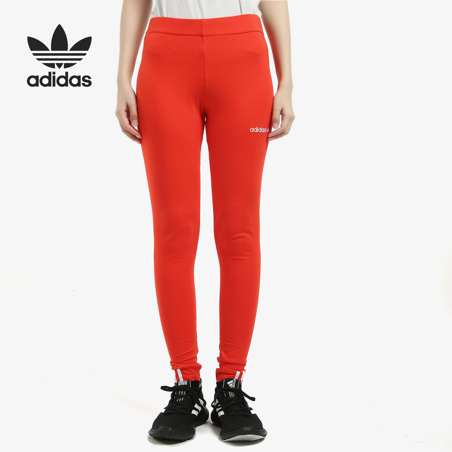 Adidas/阿迪达斯正品三叶草女款运动休闲小脚长裤打底裤DU7195