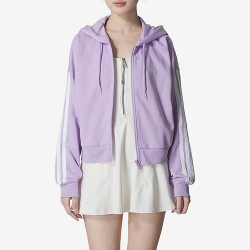 Adidas/阿迪达斯正品2025女士日常连帽运动跑步健身外套JY3135