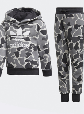 Adidas/阿迪达斯正品三叶草 L TRF C HOOD 男小童运动套装 DH2470