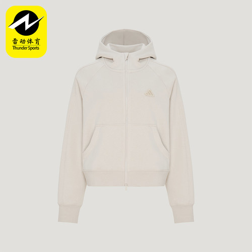 Adidas阿迪达斯正品FZ HD JKT女宽松连帽袋鼠口袋夹克LH3011