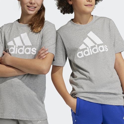 Adidas/阿迪达斯正品2025夏季款大童日常经典针织休闲短袖HR6379