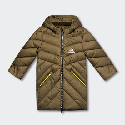 阿迪达斯女童长款保暖冬季羽绒服