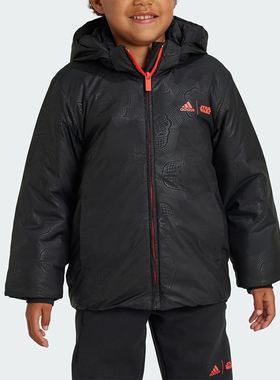 Adidas/阿迪达斯正品新款小童运动宽松连帽保暖棉服IV9652