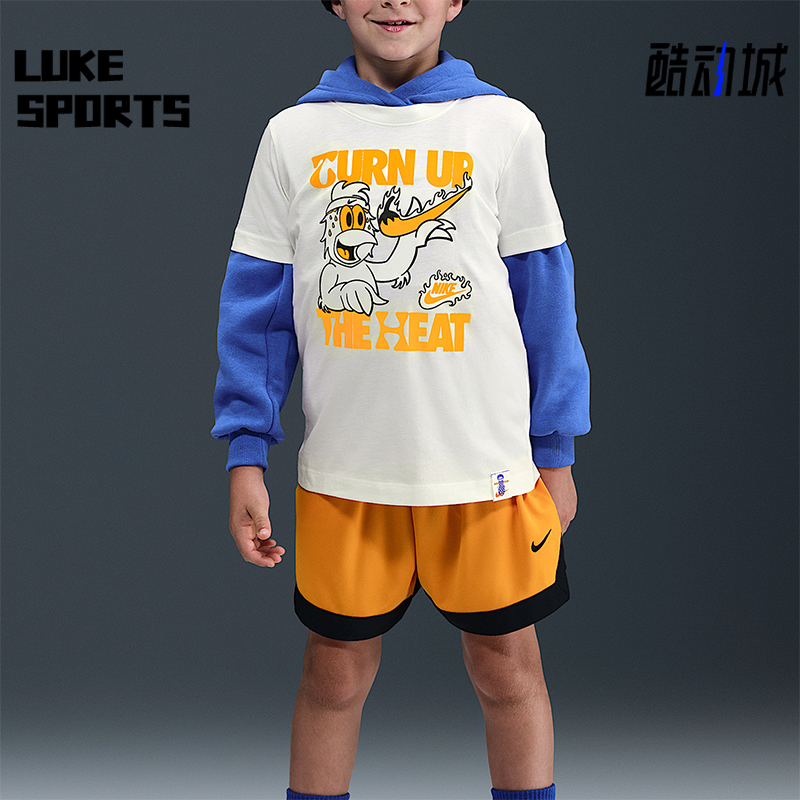 Nike/耐克正品夏季大童圆领卡通印花柔软透气运动短袖HV5202-133