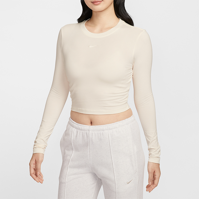 Nike/耐克正品2025秋季款女士日常圆领透气刺绣上衣HF5323-110