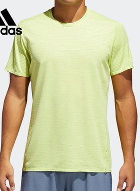 Adidas/阿迪达斯正品男子反光吸汗透气跑步短袖T恤 CG1124