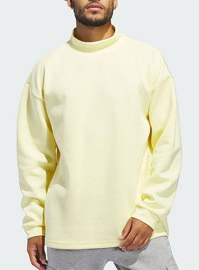 Adidas/阿迪达斯正品MOCK NECK男女情侣款立领清新卫衣IY7380