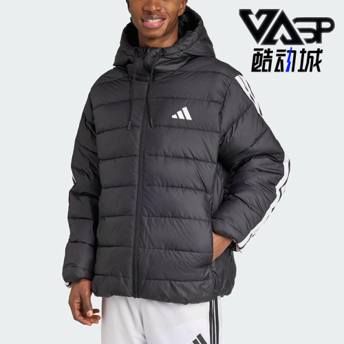 Adidas/阿迪达斯正品冬季男士运动连帽保暖防风拉链棉服JM8355