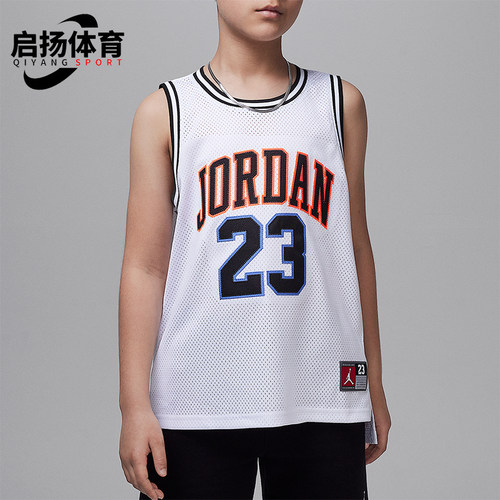 Nike/耐克正品JORDAN大童网眼布无袖篮球经典透气球衣DO1968-635