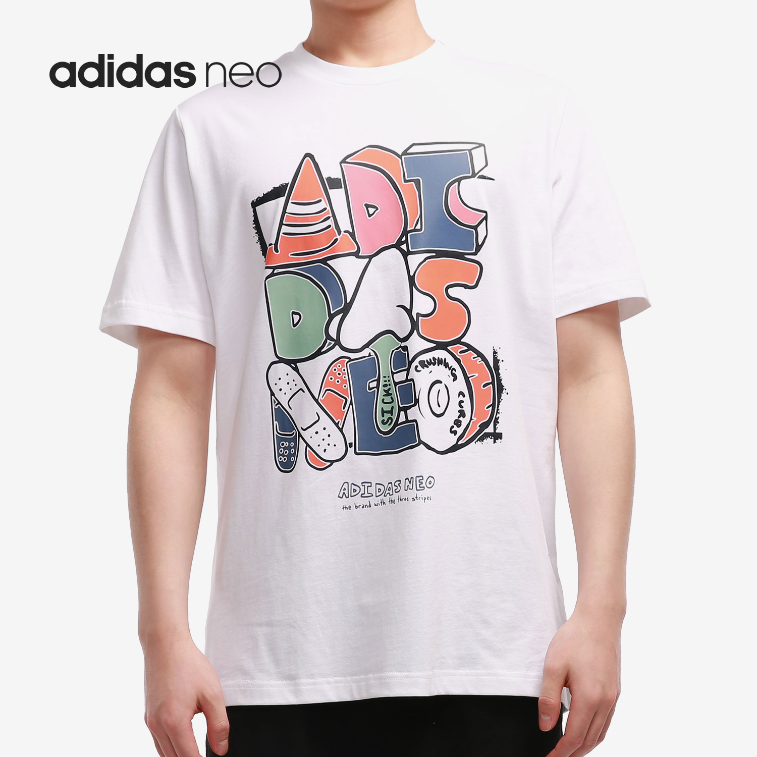 Adidas/阿迪达斯正品NEO M SSFV5 TEE1夏季运动男子短袖T恤GP4864