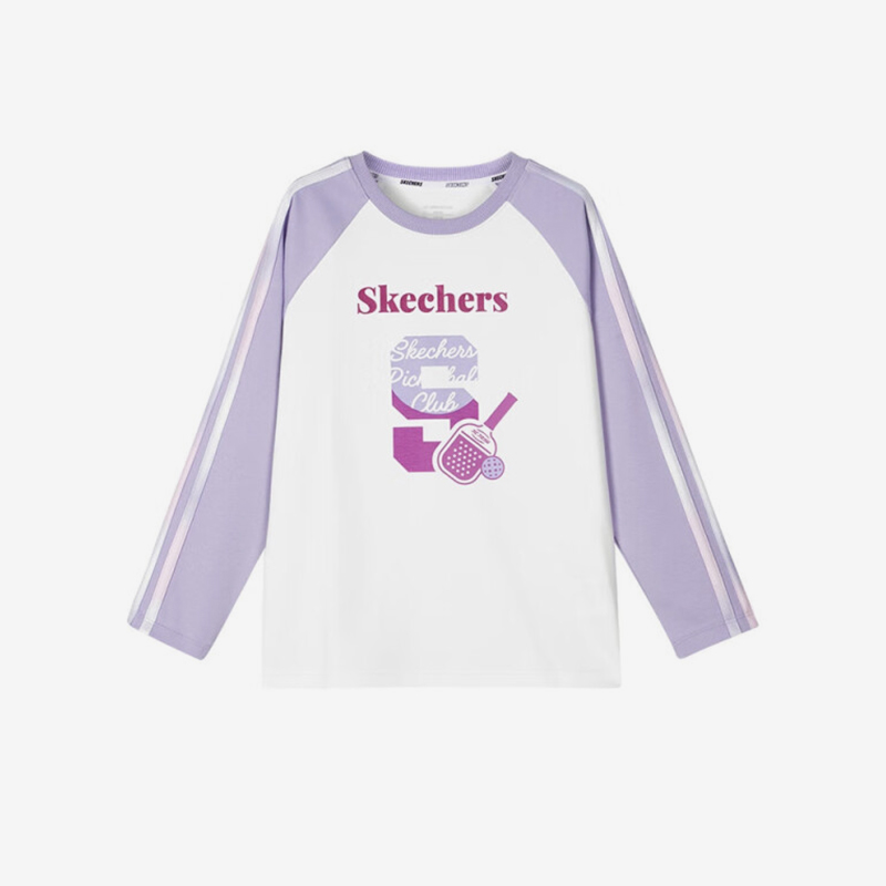 Skechers/斯凯奇正品当季新款儿童时尚休闲宽松针织长袖T恤衫