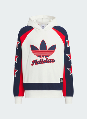 Adidas/阿迪达斯正品三叶草男女时尚时尚拼接连帽卫衣JN0779