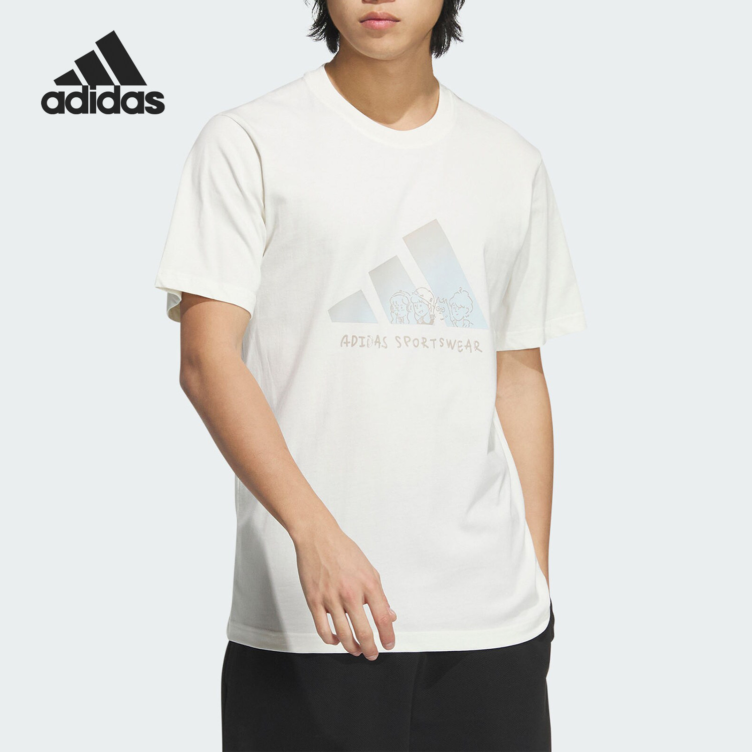 阿迪达斯男士休闲运动T恤