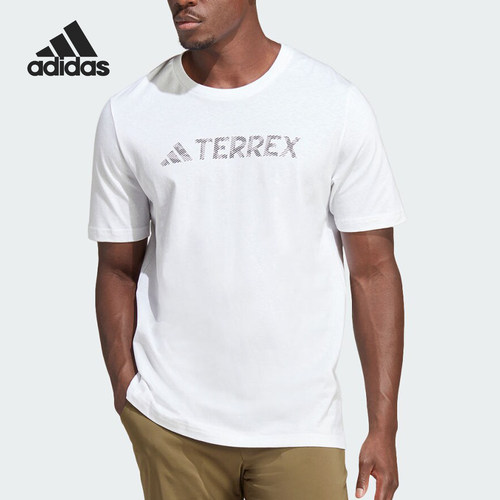 Adidas/阿迪达斯正品TX LOGO TEE 户外男士运动短袖T恤HZ1400