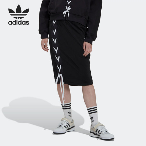 Adidas/阿迪达斯正品三叶草女士运动服休闲抽绳半身裙HK5059