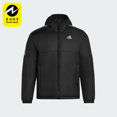 Adidas/阿迪达斯正品Essentials男士休闲连帽日常户外棉服KF6755
