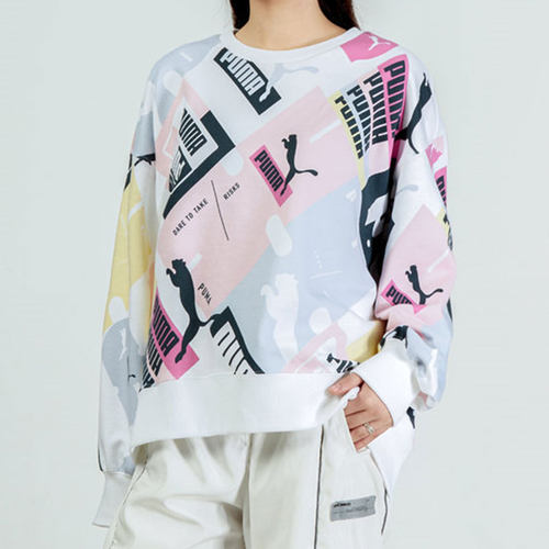 Puma/彪马正品女子舒适透气圆领休闲运动卫衣 535348-52