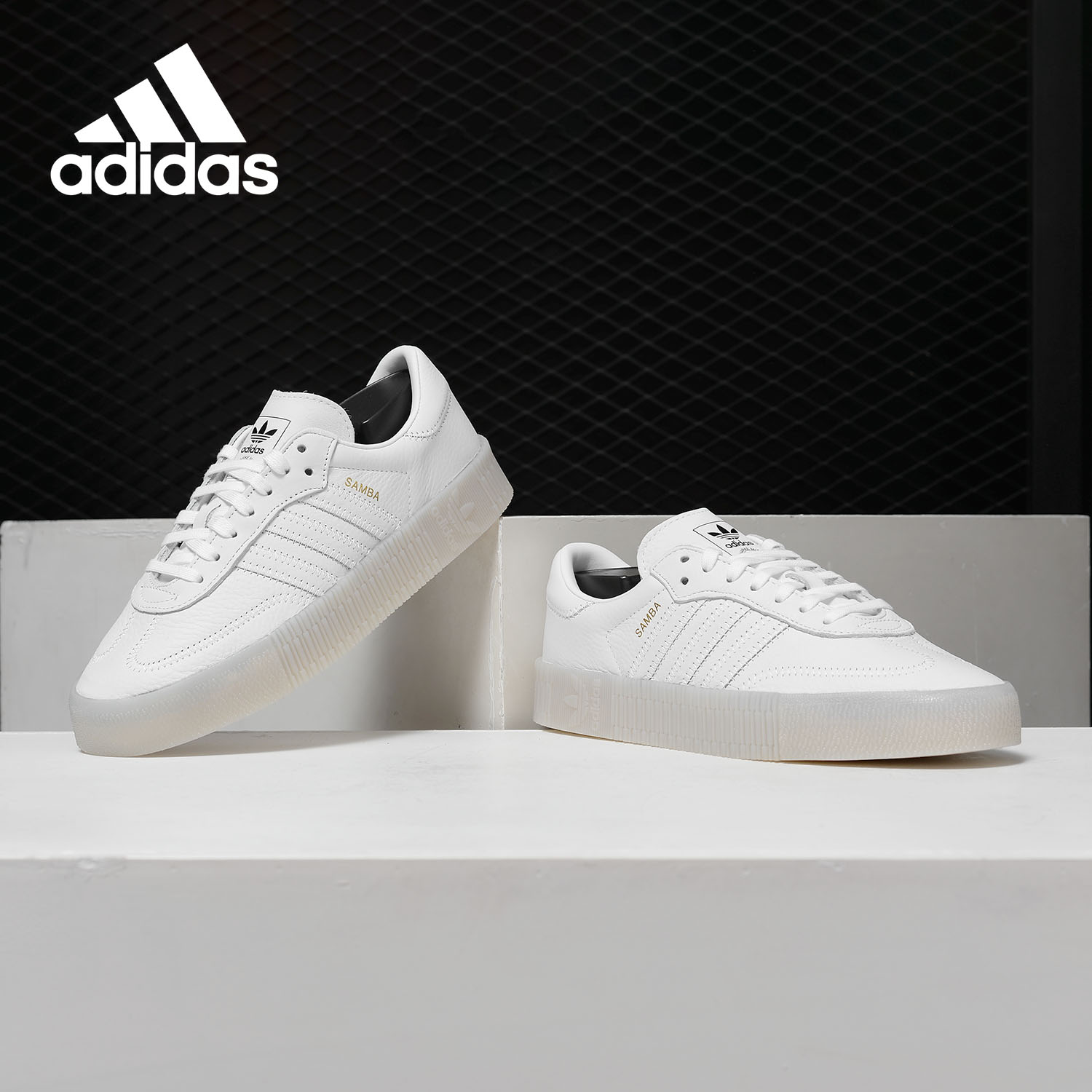 Adidas/阿迪达斯正品当季新款 SAMBAROSE 女子休闲板鞋D96702