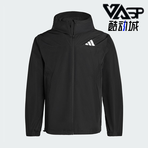 Adidas/阿迪达斯正品WOVENJACKET新款男女经典黑色夹克外套IB7052