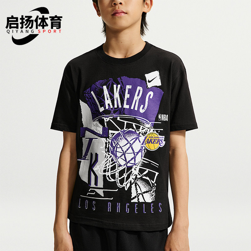 Nike/耐克正品Courtside  NBA 大童复古风经典短袖T恤IV0470-010