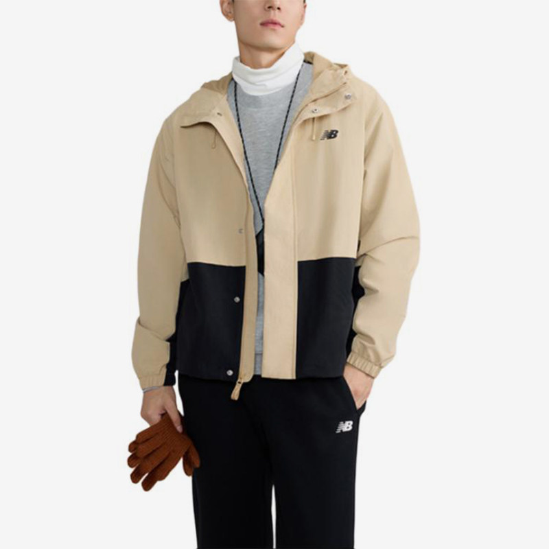 New Balance/NB正品新款男子拼接梭织连帽夹克外套AMJ43364-INC - 实物图