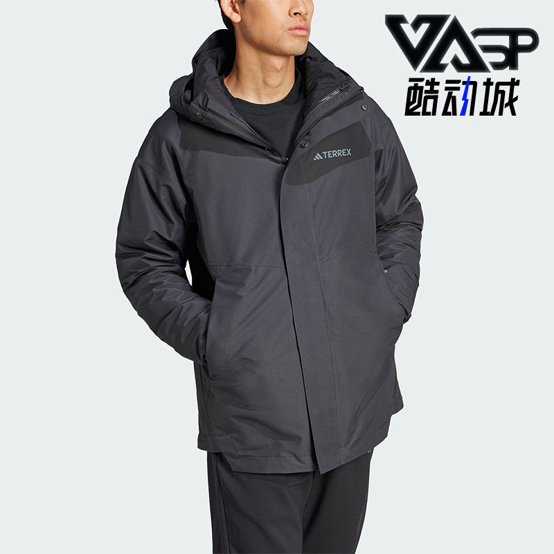 阿迪达斯男士鹅绒三合一冲锋衣