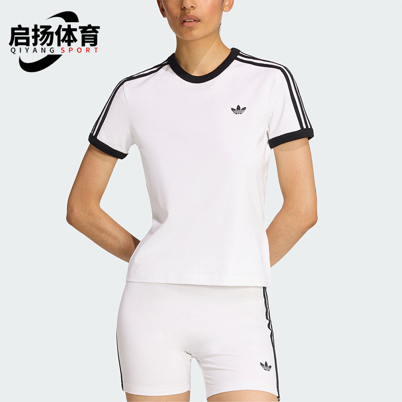 Adidas/阿迪达斯正品三叶草女士圆领经典套头透气修身短袖KD3683图片