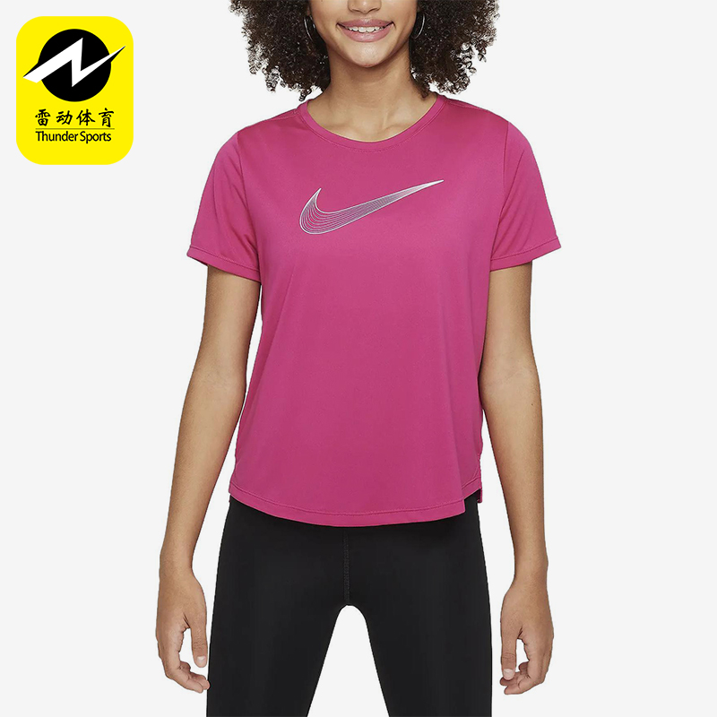 Nike/耐克正品2025大童印花圆领套头透气运动休闲短袖DD7639-615
