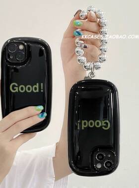 iphone16pro韩国小众GOOD字母15max简约高级感黑色12手机软壳13苹果14适用新款全包防摔软壳韩国ins保护套17
