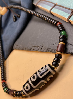 九眼天珠项链男女锁骨链民族风短款颈链百搭项链挂饰吊坠