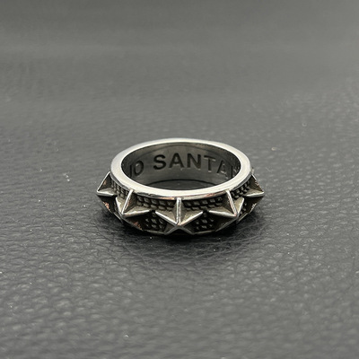 s925纯银高级感复古铆钉星星戒指男女五角星cody sanderson指环潮