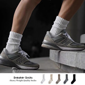 Sneaker Sock袜子男日系粗线长袜毛巾底加厚纯棉秋冬复古运动袜男